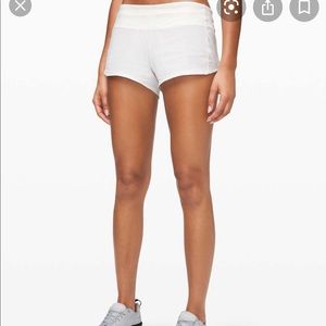 Lululemon White Speed Up Shorts
